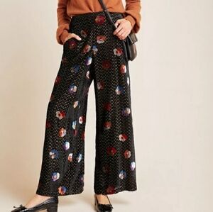 Anthropologie Eva Franco Pasquette Velvet Wide-Leg Pants